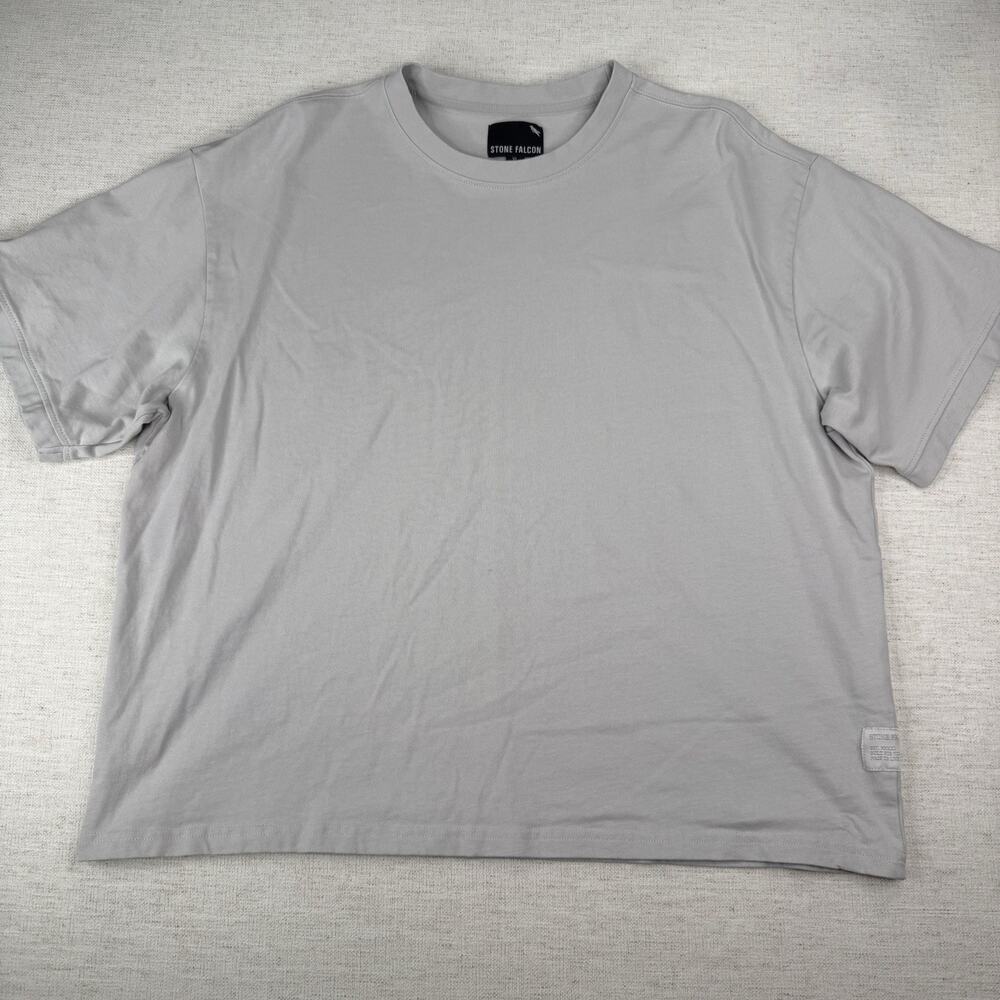 Stone Falcon Men's Apparel Relaxed Fit Gray Boxy T-Shirt Tee Size XL